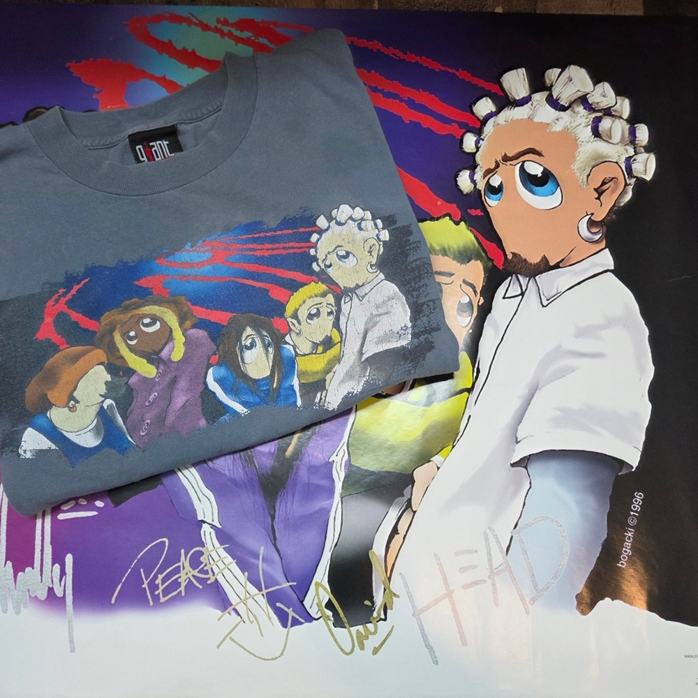 Korn Anime Rock Giant Vintage 1998 Tour Shirt Large w/ Matching Anime Poster